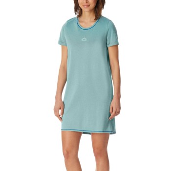 Schiesser Short Sleeve Sleepshirt Lysegrøn bomuld 44 Dame