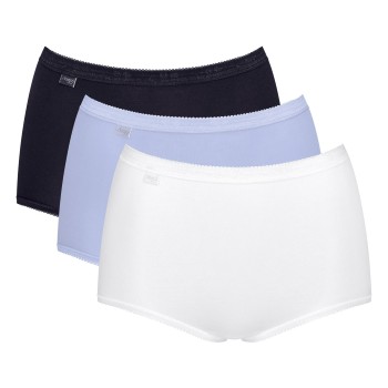 Sloggi Trusser 3P Basic Plus Maxi Colored Lyseblå/Hvid bomuld 44 Dame