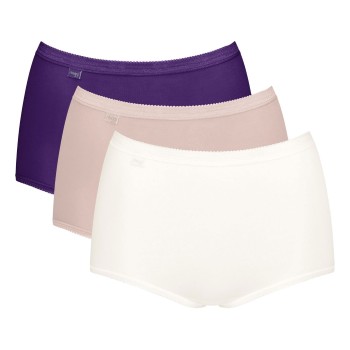 Sloggi Trusser 3P Basic Plus Maxi Colored Rosa/Lilla bomuld 46 Dame
