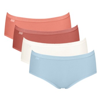 Sloggi Trusser 4P Basic Plus Midi Color Blå/Orange bomuld 44 Dame