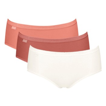 Sloggi Trusser 3P Basic Plus Midi Colored Laksrosa bomuld 42 Dame