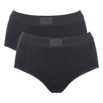 Sloggi Trusser 2P Double Comfort Maxi Multi Sort bomuld 40 Dame