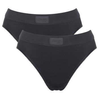 Sloggi Trusser 2P Double Comfort Tai Multi Sort bomuld 38 Dame