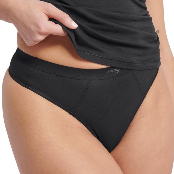 Sloggi Trusser 2P Ever Ease String Briefs Sort bomuld X-Large Dame