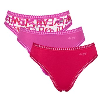Sloggi Trusser 3P GO Crush High Leg Briefs Rosa bomuld Small Dame
