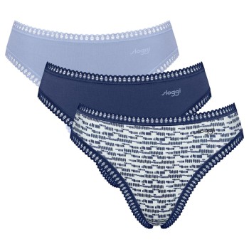 Sloggi Trusser 3P GO Crush High Leg Briefs Berry/Lilac bomuld Small Dame