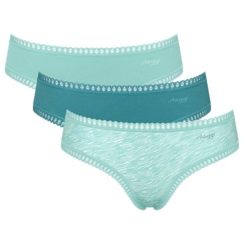 Sloggi Trusser 3P GO Crush Hipster Briefs Blå/Turkise bomuld X-Large Dame
