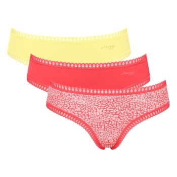 Sloggi Trusser 3P GO Crush Hipster Briefs Rosa/Gul bomuld Medium Dame