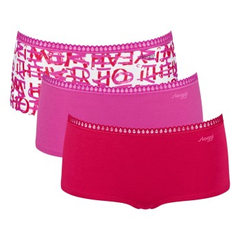 Sloggi Trusser 3P GO Crush Hipster Shorts Rosa bomuld Small Dame