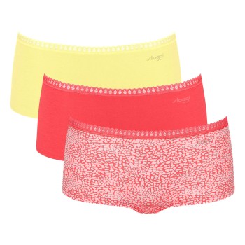 Sloggi Trusser 3P GO Crush Hipster Shorts Rosa/Gul bomuld Small Dame