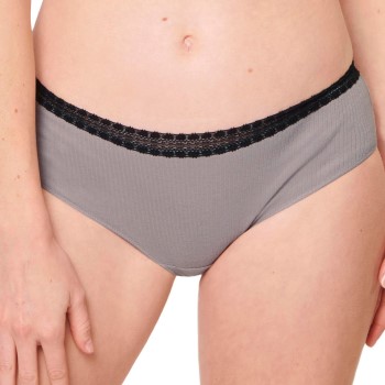 Sloggi Trusser 2P GO Ribbed Hipster Briefs Sort/Grå økologisk bomuld Large Dame