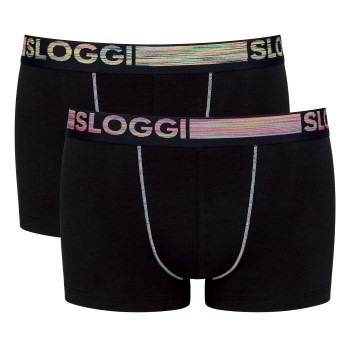 Sloggi 2P Men GO ABC Natural Hipster Briefs Sort bomuld Medium Herre