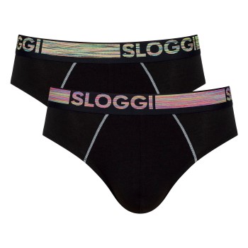 Sloggi 2P Men GO ABC Natural Midi Briefs Sort bomuld Large Herre