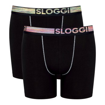Sloggi 2P Men Go ABC Natural Shorts Sort økologisk bomuld Small Herre