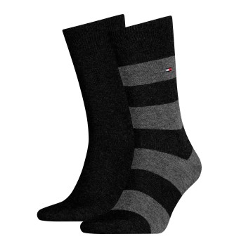 Tommy Hilfiger Legwear Tommy Hilfiger Strømper 2P Men Rugby Sock Sort Str 39/42 Herre
