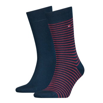 Tommy Hilfiger Legwear Tommy Hilfiger Strømper 2P Men Sock Stripe Rødstribet Str 43/46 Herre