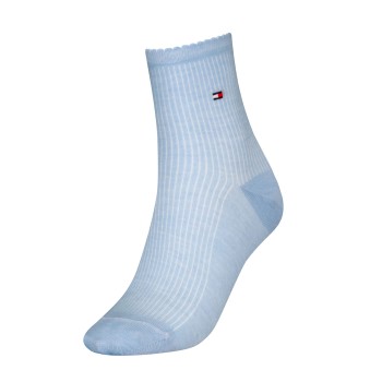 Tommy Hilfiger Legwear Tommy Hilfiger Strømper Women Premium Rib Short Socks Lyseblå Str 35/38 Dame