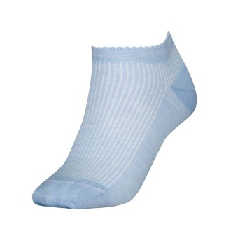 Tommy Hilfiger Legwear Tommy Hilfiger Strømper Women Premium Rib Sneaker Socks Lyseblå Str 39/42 Dame
