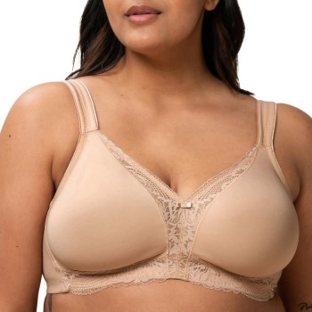 Triumph BH Modern Lace Cotton Soft Bra Beige C 105 Dame