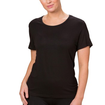 Trofé Trofe Bamboo Solids T-shirt Sort Bambus Large Dame