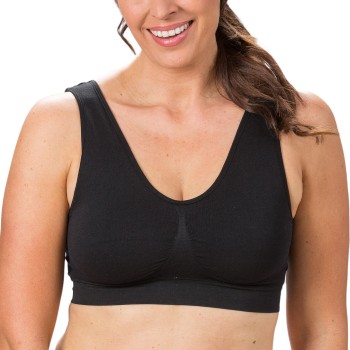 Trofé Trofe Heidi Wireless Bra Lounge BH Sort nylon X-Large Dame