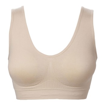 Trofé Trofe Heidi Wireless Bra Lounge BH Beige nylon XX-Large Dame