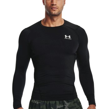 Under Armour HeatGear LS Compression Shirt Sort Large Herre