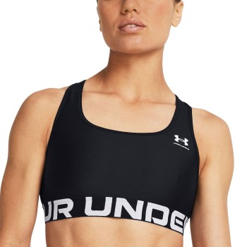 Under Armour BH Mid Branded Sport Bra Sort polyester Small Dame