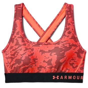 Under Armour BH Mid Crossback Print Sports Bra Rød Mønster  polyester Small Dame