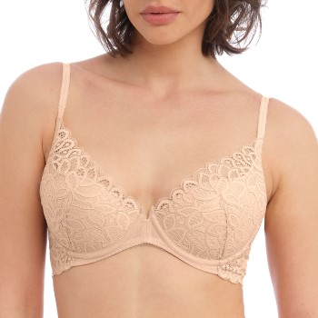 Wacoal BH Raffine Plunge Push Up Bra Beige D 70 Dame