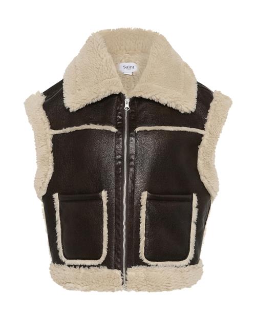 SAINT TROPEZ Vest 'IsauraSZ'  beige / mørkebrun