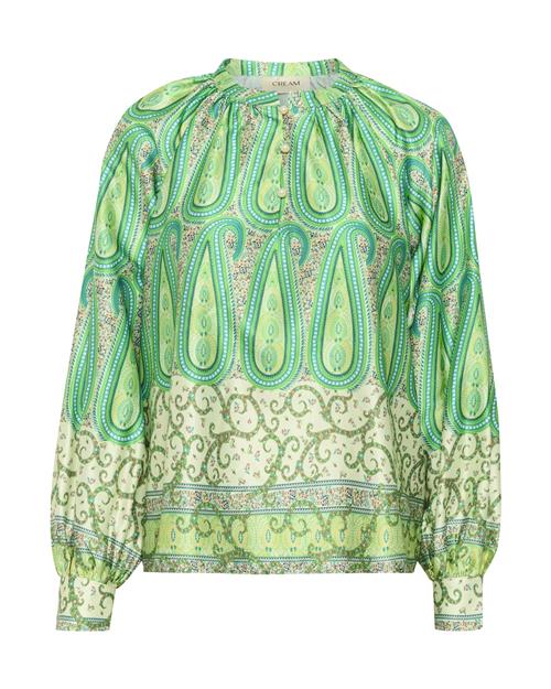 Cream Bluse 'CRAmina'  rustbrun / petroleum / lysegrøn / hvid
