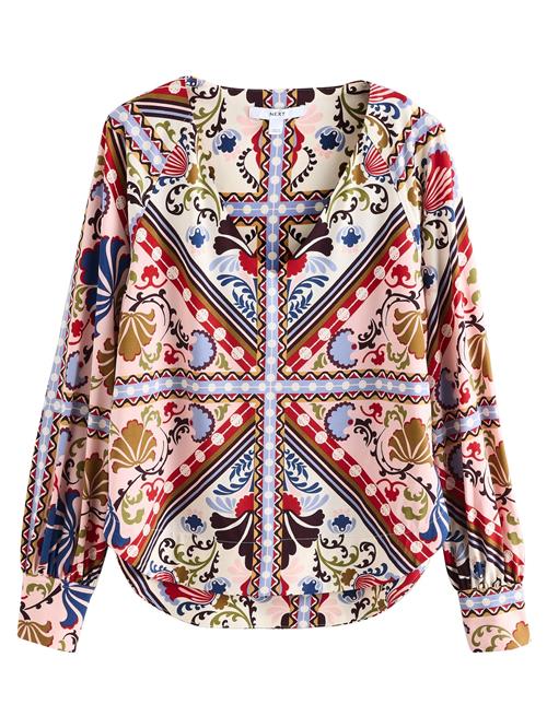 Next Bluse  beige / himmelblå / lys pink / rød