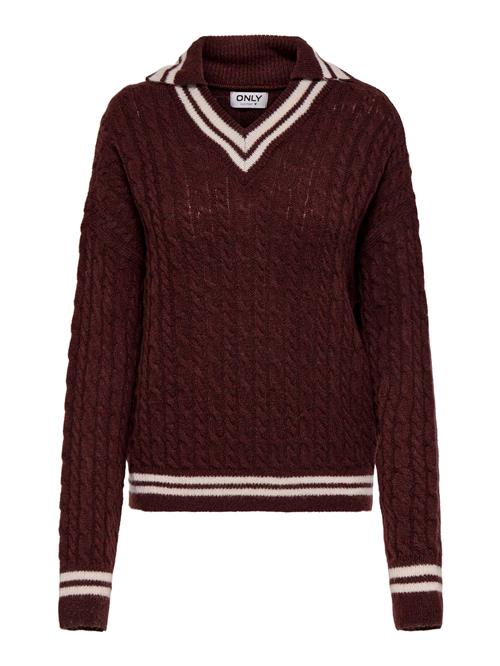 ONLY Pullover 'ONLKimberly'  vinrød / hvid