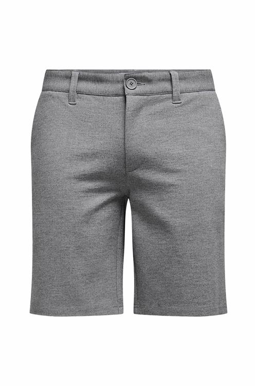 Chino Shorts - Grey Melange - Herre - XL - TeeShoppen