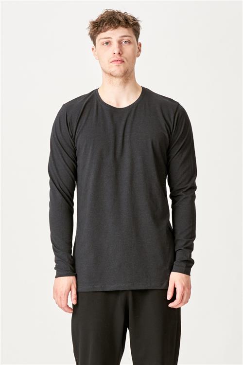 Langærmet Muscle T-shirt - Mørkegrå - Herre - L - TeeShoppen