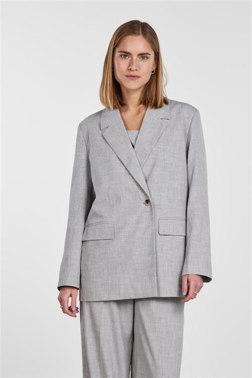 Oversized Blazer - Light grey melange - M - PIECES