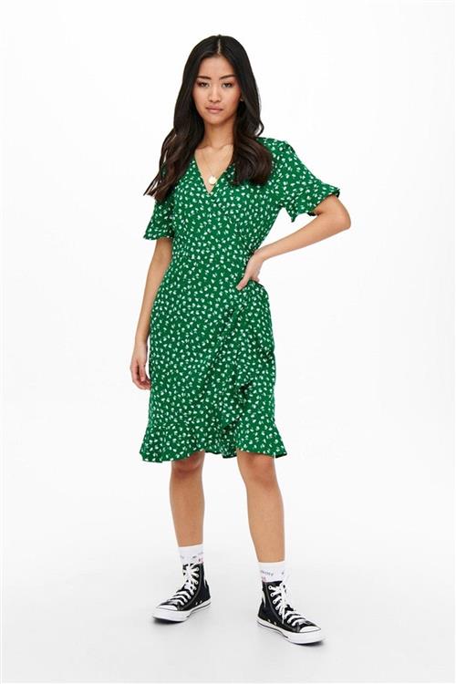 Olivia Wrap Dress - Verdant Green - 40 - ONLY