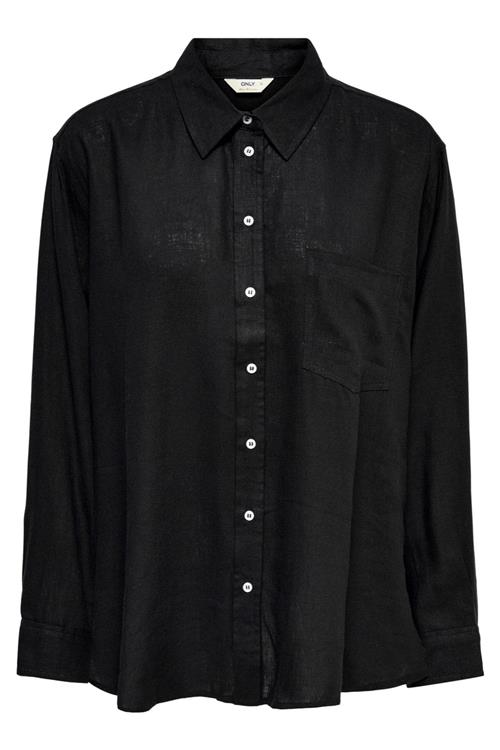Tokyo Linen Skjorte - Sort - M - ONLY