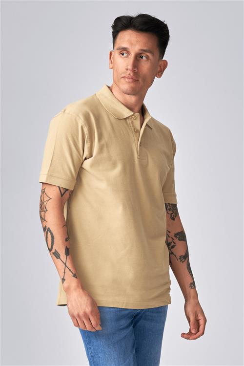 Basic Polo - Khaki - Herre - 2XL - TeeShoppen