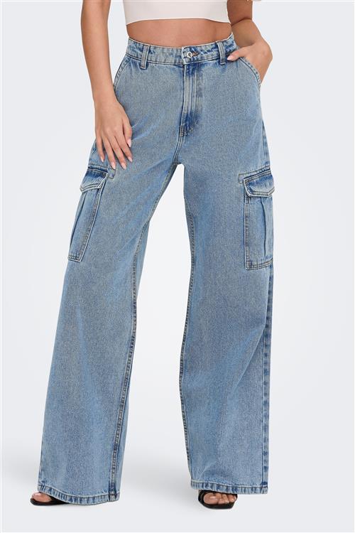 Hope High Waist Denim Jeans - Dark Blue Denim - 32/34 - ONLY