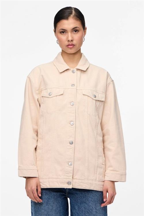 Tika Oversized Denim Jakke - Whitecap Gray - S - PIECES