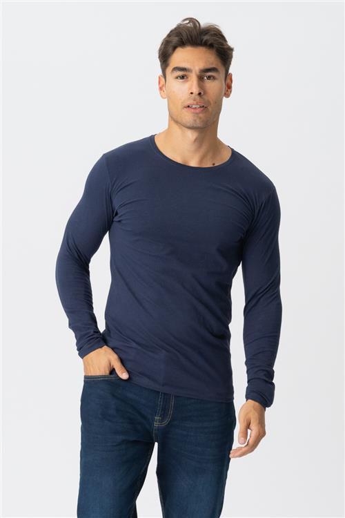 Langærmet Muscle T-shirt - Navy - Herre - XL - TeeShoppen
