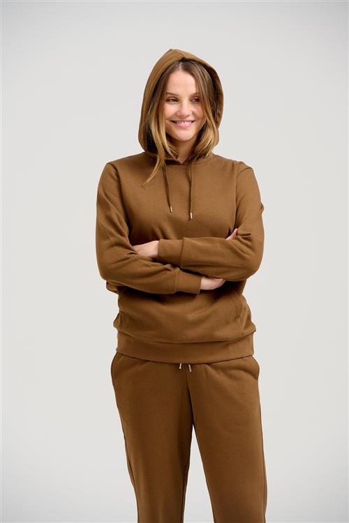 Basic Hoodie Sweat - Brun - Dame - XL - TeeShoppen