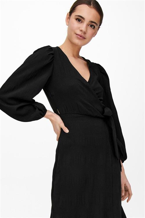 Dion Wrap Kjole - Sort - Dame - L - ONLY
