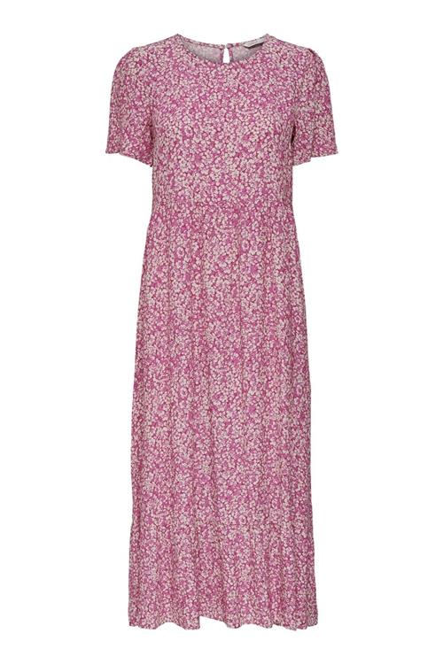 Malle Midi Kjole - Blomstret Pink - M - ONLY