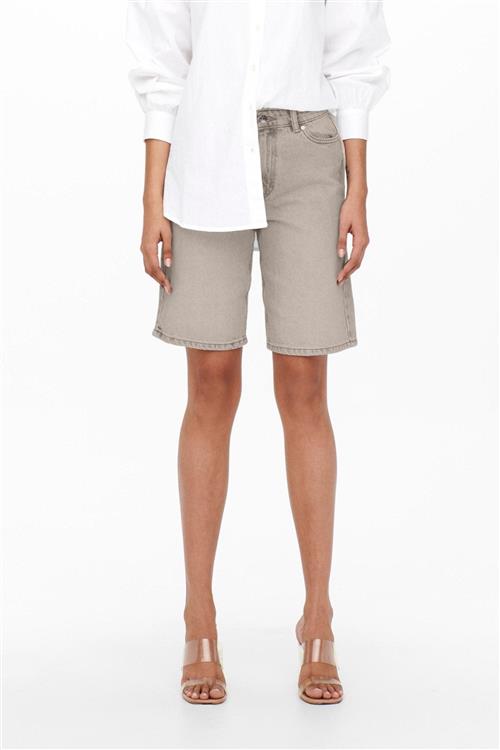 Sonny High Waist Wide Denim Shorts - Ecru - Herre - XS - ONLY