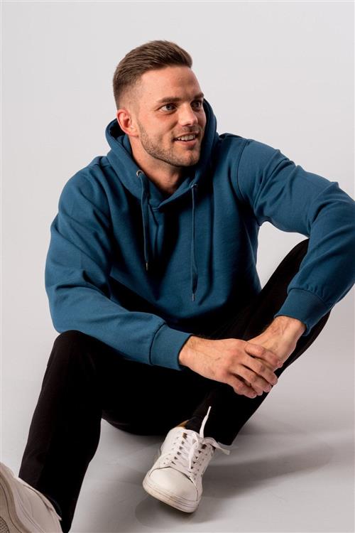 Basic Hoodie - Petroleumsblå - Herre - 2XL - TeeShoppen