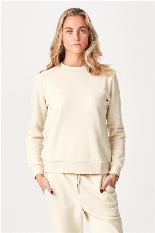 Basic Crewneck Sweat - Lys Beige - Dame - XL - TeeShoppen