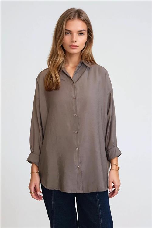 Mia Skjorte - Khaki - M - TeeShoppen